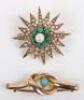 A 9ct gold and turquoise knot design brooch - 3