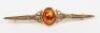 A 9ct gold and amber set bar brooch - 2