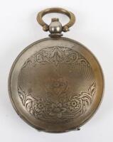 An interesting early 20th century silverplated full hunter pocket watch