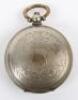 An interesting early 20th century silverplated full hunter pocket watch - 2