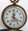 An interesting early 20th century silverplated full hunter pocket watch - 4