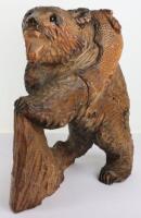 A large Japanese wood carved bear, 20th century