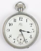 An Elco pocket watch, enamel dial with Arabic numerals and subsidiary dial