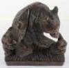 A Japanese wood carved group of bear and two cubs - 6