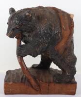 A Japanese wood carved bear