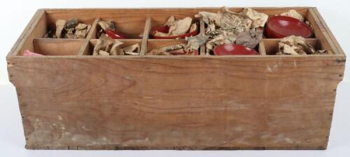 Ten stacks of Japanese red lacquer rice bowl sets