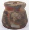 A Japanese 20th century studio ware pot and cover, bizen ware, signed to base - 7