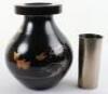 A Japanese 20th century black lacquer and painted vase - 6