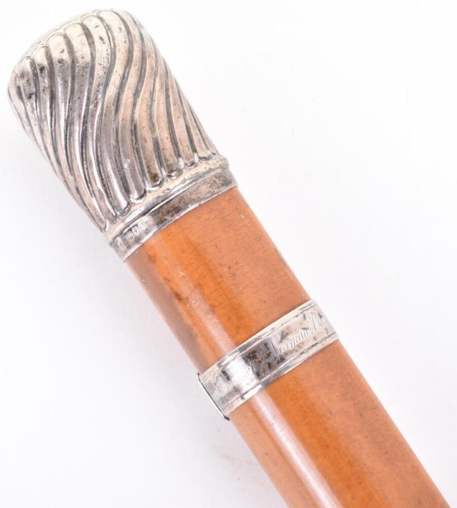 Canadian Riding Cane Canadian hallmarked silver presentation walking cane