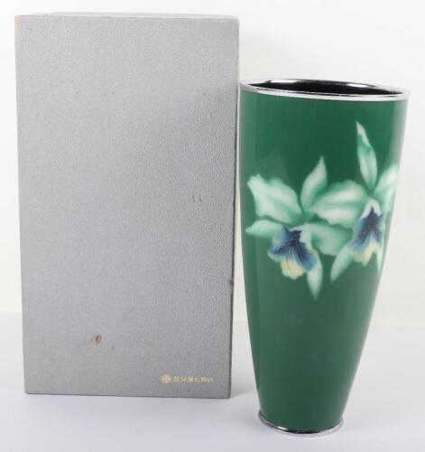 A Japanese 20th century ginbari cloisonné vase, Ando studio mark to base