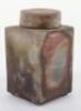 A Japanese 20th century studio ware scent bottle and cover, bizen ware, signed to base - 7