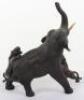 A Japanese Meiji period bronze group of anelephant being attacked by two tiger&rsquo;s - 3