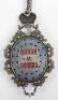 An early 20th century (1908-1926) Russian silver and enamel religious pendant / engolpion and chain, St Petersburg - 4
