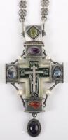 A late 19th / early 20th century silver pectoral cross, maker TO with 84 Zolotnik mark,
