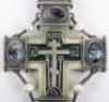 A late 19th / early 20th century silver pectoral cross, maker TO with 84 Zolotnik mark, - 2