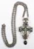 A late 19th / early 20th century silver pectoral cross, maker TO with 84 Zolotnik mark, - 3