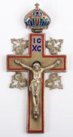 A 19th century Russian silver gilt crucifix / pectoral cross, Moscow