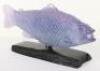 Daum pate de verre glass fish figure on stand, late 20th century, signed, - 5