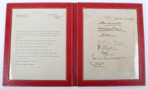 A selection of Royal signatures taken from the visitor&rsquo;s book of Silwood Park for Ascot Week in 1896