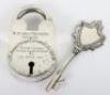 A British Colonial presentation padlock and key