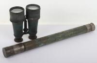 A Negretti & Zambra telescope marked ‘W Locock R.M.L.I’, 47cm, with a pair of Naval binolculars, (2)