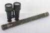 A Negretti & Zambra telescope marked &lsquo;W Locock R.M.L.I&rsquo;, 47cm, with a pair of Naval binolculars, (2)