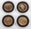 The Four Portraits of Queen Elizabeth II Gold Sovereign Set, 1957, 1979, 1987, 2003 - 3
