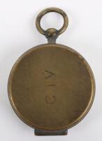 A 19th century brass pocket compass, engraved C.I.V (City of London Imperial Volunteers), Boer war period
