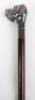 A silver dogs head walking cane, hounds head, modern, 93cm