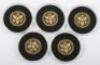 A Set of five Princess Diana 1/4oz (7.78g) 9ct gold proof coins - 3