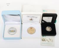 Royal Mint Royal Baby 2013 1oz (.999) coin, a Royal Wedding £5 (.925 28.28g) silver coin