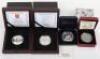 Silver coins, including two cased silver 28g coins, Cook Island and Jersey