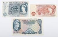 Two Five Pounds notes, cashiers Page and O’Brian