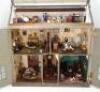 A good painted wooden Dolls House, English late 19th century, - 2