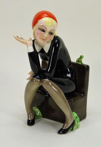 A rare Lenci Nella glazed china figurine designed by Helen Konig Scavini, Italian dated 11.9.31,