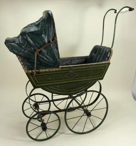 A good English Victorian child’s doll pram,