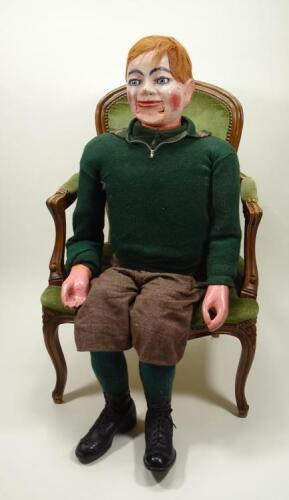 A large professional Ventriloquist Dummy, 1930s,