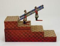 Rare early tumbling double acrobat toy, German mid 19th century,