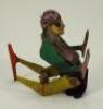 Rare early tumbling double acrobat toy, German mid 19th century, - 5