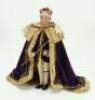 Farnell Alpha Toys King George VI felt portrait doll in Coronation robes, circa 1937,