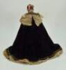 Farnell Alpha Toys King George VI felt portrait doll in Coronation robes, circa 1937, - 2