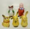 Collection of glazed china character people and animal novelty figures, - 2