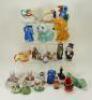 Collection of glazed china character people and animal novelty figures, - 2