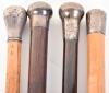 4x assorted walking sticks each with a prominent silver pommel - 2