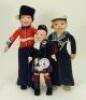 Three Norah Wellings cloth dolls,