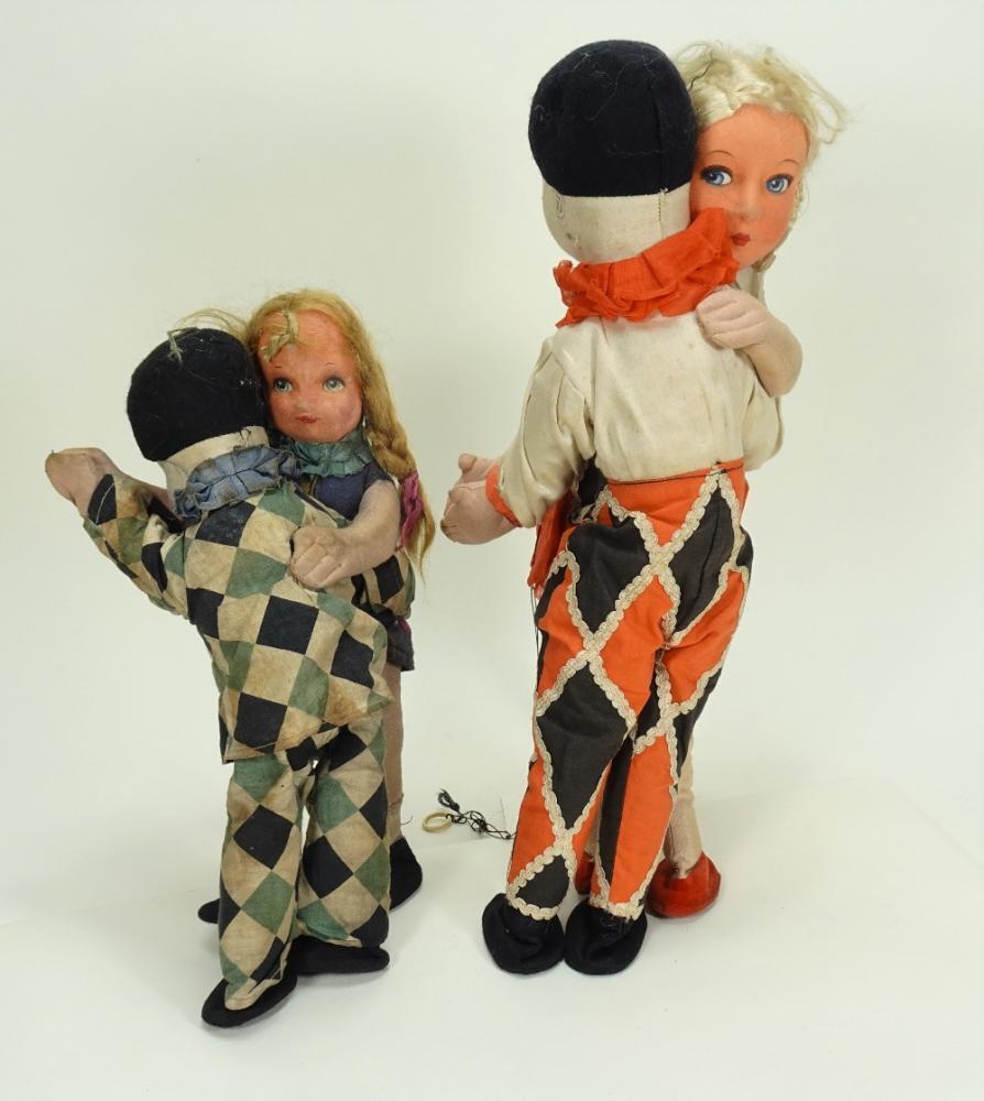 Dean’s Rag Book Harlequin cloth dancing dolls, 1920s,