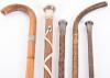 3x assorted walking sticks each with a silver top - 2