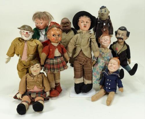 Collection of various Character dolls,