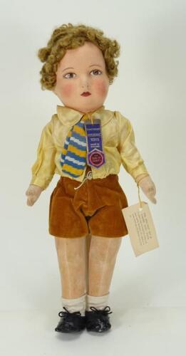 A Chad Valley young boy cloth doll, 1930s,