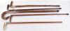 5x assorted walking sticks mostly with silver ferules - 3